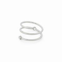 Spiral Stone Ring - Silver