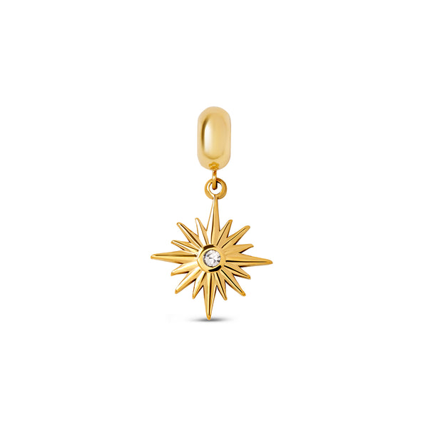 Nautical Star Stone Charm - Gold