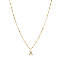 Stone Initial Necklace - Gold